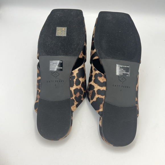 Katy Perry The Checked In Slide Leopard Print Satin Woman's Sz 9 NIB - Picture 5 of 7